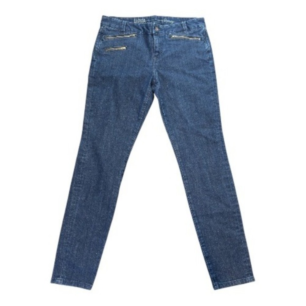 Tommy Hilfiger Modern Skinny‎ Jeans Womens 10 Dark Wash Zipper Detail Blue Denim